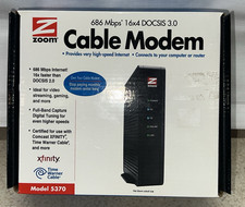ZOOM Cable Modem Model 5370: 686 Mbps* 16x4 DOCSIS 3.0. New-Open Box picture