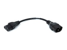 3X17AWG 1FT IEC 320 C13 FEMALE TO C14 MALE 3000W 250V 12A POWER CABLE IEC60320 picture