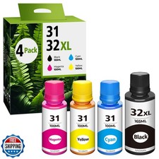 Topcolor 31 32XL Ink Bottle Set Replacement for HP Smart Tank 5101 7602 6001  picture