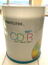 Memorex CD-R 52X 700mb 80Min 100 Pack BRAND NEW Factory Sealed-NEVER USED picture