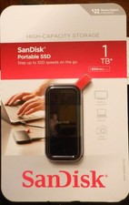 SanDisk Portable SSD External 1TB Model #SDSSDE30-1T00-ABJ UPC# S619659210922 picture