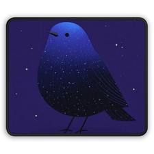 Starry Night Blue Bird Gaming Mouse Pad | Cosmic Bird Mousepad picture