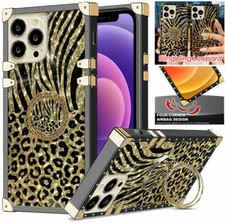 Leopard Zebra Cow Luxury Boxy Trunk Case For 11 12 13 15 16 14 17 Pro Max 16E picture