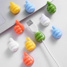 10 Pcs Thumb Mini Cable Organizer Silicone USB Cable Management Clips picture