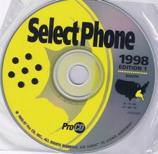 SELECT PHONE 1998 EDITION 1 WITH 6  CD's WITH USERS GUIDE STOCK PICTURES picture