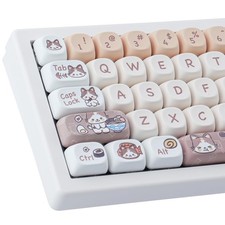 PBT Keycaps 143 Keys Cute Keycaps Kitty-cat Keycaps Set | MOA Profile Dye-Sublim picture