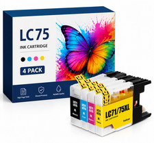 LC75 4Pack (BK/C/M/Y) Ink Cartridge Replacement for Brother LC71 Ink MFC-J5910DW picture