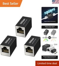 Gold-Plated 10Gbps RJ45 Coupler Set - Extend Your Network Up to 328ft, 3-Pack picture
