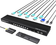 8-Port VGA KVM Switch with Cables - Multi-Computer Control, Easy Setup, High-Per picture