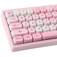 129 Keys Pink Sakura PBT DyeSub Custom Keycaps Set MOA Profile Cherry MX picture