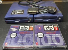 2x Iomega Zip 100 External Parallel Port Drives Z100P2 + 2 Disks, Cable UNTESTED picture