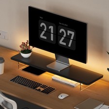 Monitor Stand Riser 31.5-Inch LED Light Wood Computer Monitor Stand picture