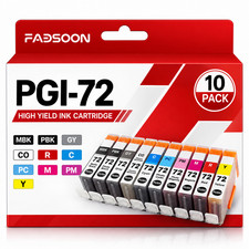 PGI-72 10PK MBK/PBK/C/M/Y/PC/PM/GY/R/CO Compatible Ink for PIXMA PRO-10 PRO-10S picture