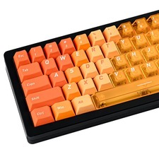 PBTPC Transparent Shine Through Gradient Orange Keycaps For Keyboards PC picture