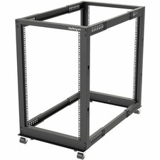 StarTech 4-Post 18U Mobile Open Frame Server Rack, 19