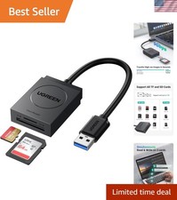 Compact USB 3.0 Dual Slot Card Reader - Simultaneous Data Transfer for SD & TF picture