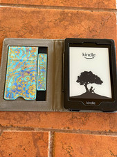 Amazon Kindle 7th Gen 4GB E-Reader Black Tested Working w/ Blue Pattern Case picture