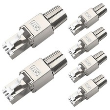6Pack Cat7 Cat6A RJ45 Connector ToolFree Zinc Alloy Shielded Plugs Kit picture