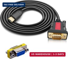 USB Type C to RS232 DB9 Serial(9-Pin) Converter Adapter Cable 5ft with a Male to picture
