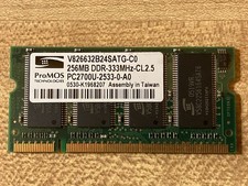 Gently Used ProMOS 256MB PC2700U-2533-0-A0 Notebook Ram Dim picture