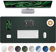 Green PU Leather Desk Pad Protector Non Slip Office Mat Laptop Writing Pad picture