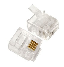 100 Pcs LOT CAT3 Telephone Connector End RJ11 6P4C Modular Plug picture