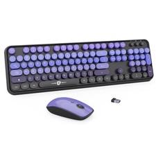 Wireless Keyboard and Mouse Combo - Cute Colorful V2020-Purple picture