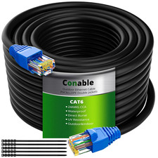 Cat 6 Outdoor Ethernet Cable 150 Feet, LLDPE & PVC Dual Jackets, UTP, 24AWG picture