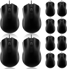 12 Pcs 12 Pcs Wired Computer Mouse Bulk Cord USB Mice, Black picture