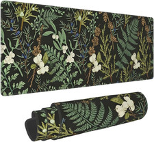 Botanical Flowers Large Gaming Mouse Pad, Long Extended Full Floral Mouse Mat De picture
